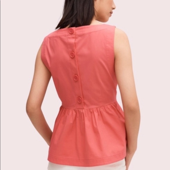 NWT  Kate Spade Peplum coral top - Picture 2 of 5